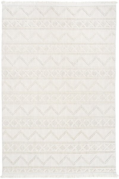 Dolce Vita Halı Bohem 385 Mastic Krem Saçaklı Kabartmalı Modern Salon Oturma ...