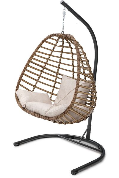Tu Tienda Rattan Tek Kişilik Bahçe Balkon Ev Salıncağı,kahverengi