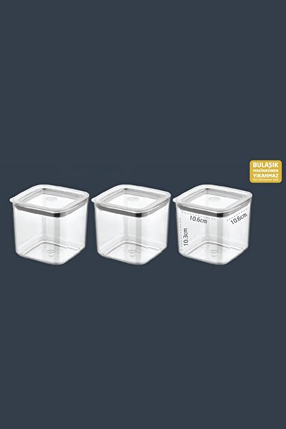 VİP AHMET 3 X 700 ml Sude Square Storage Container