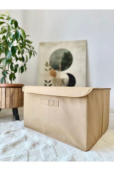 harev home collection Beige In-Cabinet Laundry and Toy Organizer - Folding Storage Box 50X40X30