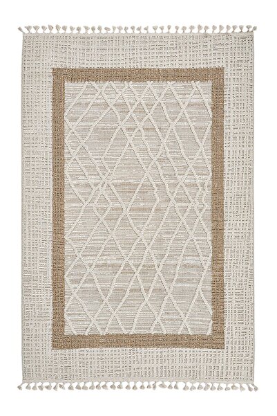 Dolce Vita Halı Casablanca 683 Blonde Bohem Tarz Saçaklı Etnik Desen Modern S...