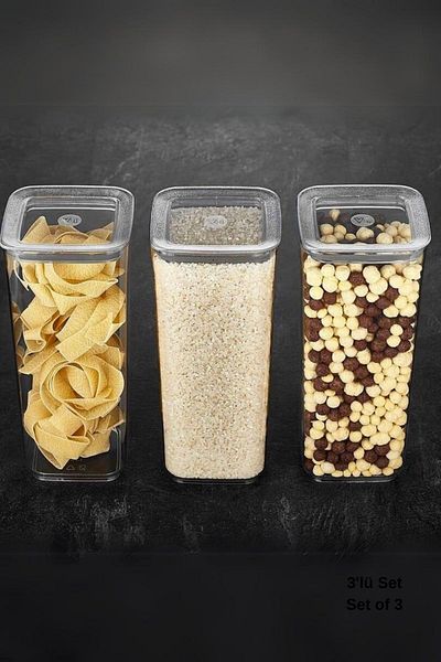VİP AHMET 3 X 1700 ml Sude Square Storage Container