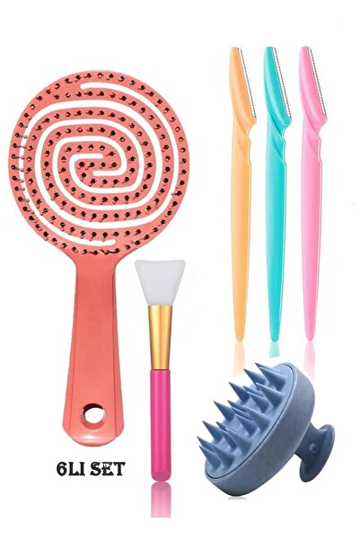 ROWENAROSE 6 Lı Saç Açma Tarağı Duş Tarağı Ve 3 Adet Ustura