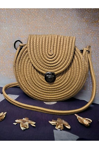 GNG Home Tekstil Straw Hand Knitted Shoulder Bag with Strap