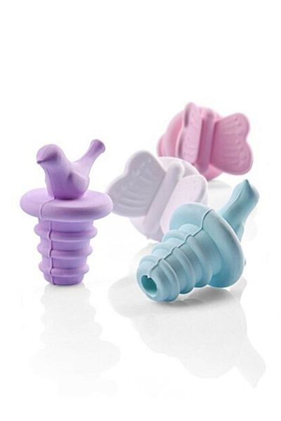 Fatih 2-Piece Colorful Silicone Bottle Stopper Plug Lid Cork Olive Oil Wine Stopper