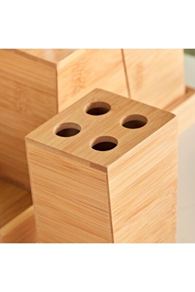 Home Box Natura Bamboo 4-Piece Bathroom Accessories Set