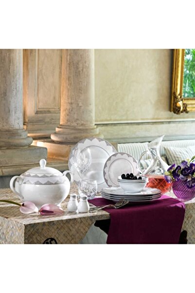 KORKMAZ Bianca Collection 86 Parça Yuvarlak Yemek Takımı A8047