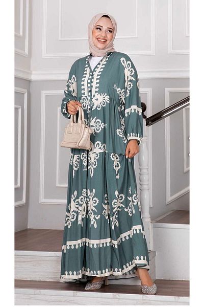 ELEGANTSTİL PREMIUM ETHNIC PATTERN ΦΟΡΕΜΑ ΔΙΣΚΩΤΙΚΗΣ ΒΙΣΚΟΜΗΣ