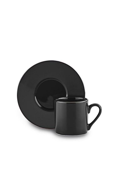 KORKMAZ Siesta Collection 6-Piece Coffee Cup Set Black