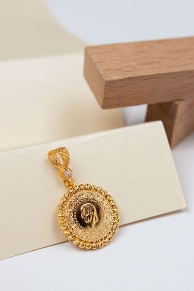 Latif Kuyumculuk 22 Ayar Altın Çeyrekli Kolye Dorika Çerçeve Kadın Kolye Ucu ...