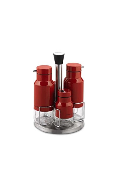 KORKMAZ A755-01 Korkmaz Stora Round Kırmızı 5 Parça Salata Sos Seti