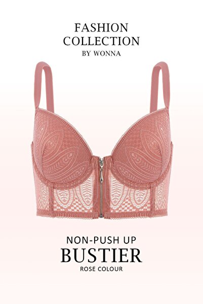Wonna حمالة صدر فيولا 2508 من الدانتيل غير المبطن بتفاصيل سحاب ولون وردي باهت