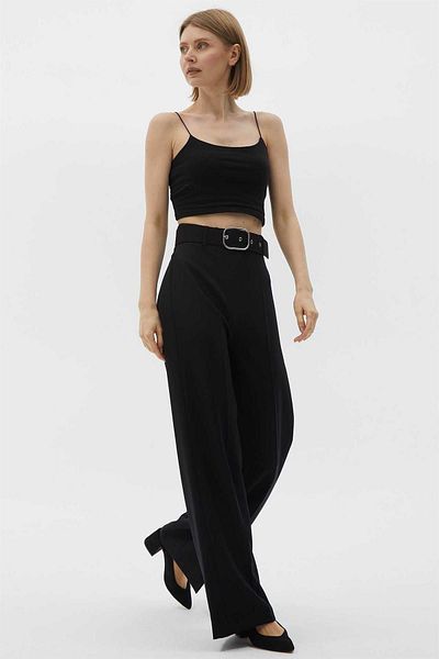 Two Mail Belted Pants BLACK