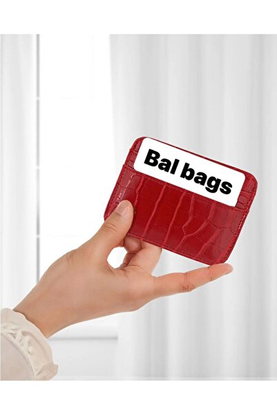 bag Red Money Compartment Croco Leather Slim Women's Wallet Card Holder