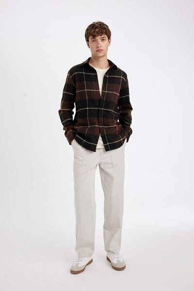DeFacto Παντελόνι Gabardine Wide Straight Fit Φαρδύ ίσιο πόδι με τσέπες 3159719
