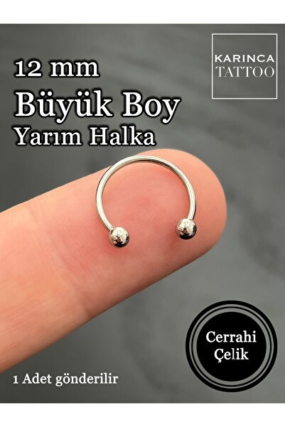 Karınca Piercing Halka 12 Mm Kulak Septum Nipple Göğüs Ucu Genital Helix Cerrahi Çelik Piercing Kulak Küpesi (BÜYÜK)