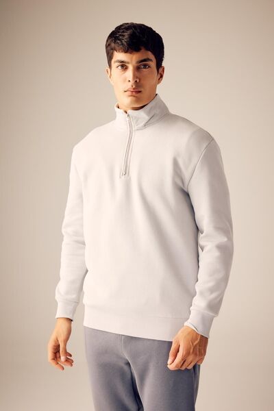 DeFacto Άνετο φούτερ με φερμουάρ γιακά Comfort Regular Fit X7405az23au