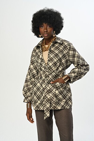 Orfeo Negro Жіноча сорочка з візерунком - з двома кишенями та поясом