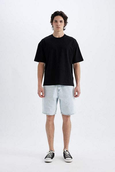 DeFacto Boxy Fit Basic Solid Kurzarm-T-Shirt mit Rundhalsausschnitt D5071ax24hs