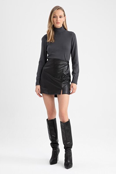 DeFacto Extra Soft Relax Fit Turtleneck Cashmere Sweater - H1651Az22Wn