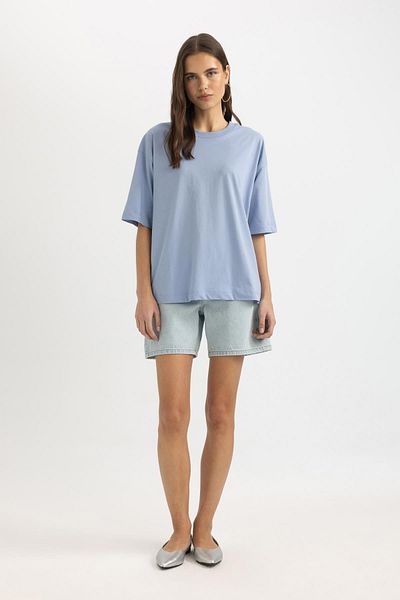 DeFacto Oversize bavlněné tričko Crew Neck Oversize – krátký rukáv C0099ax24sm
