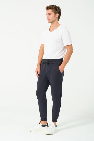 vawensea Navy Blue Men's Winter Basic Fleece Sweatpants