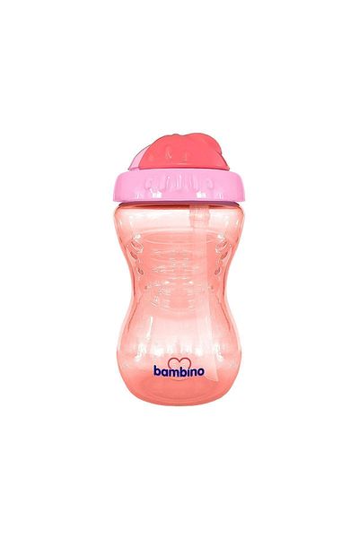 Bambino 300 Ml Glass with Straw - 6 Teddy Bear