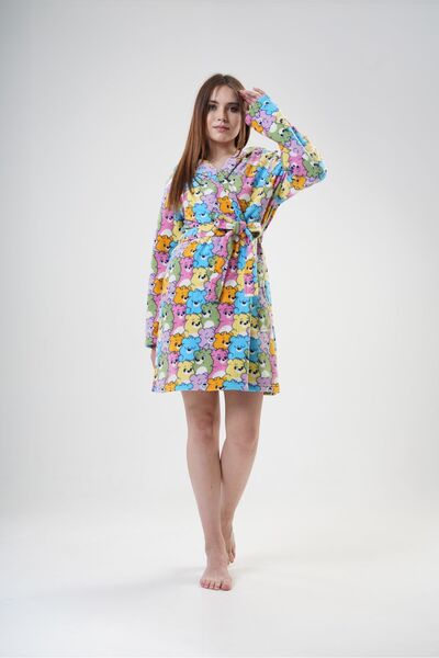 LOUP DORE Short Fleece Women's Dressing Gown - Hooded and Pocketed