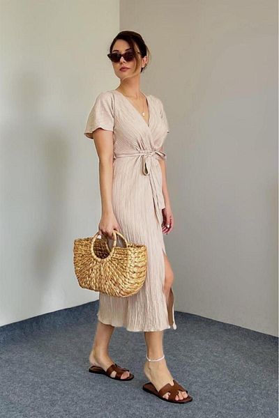 Ritnice Γυναικείο Μίντι Φόρεμα Helen Camel