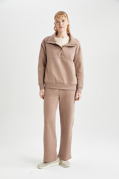 DeFacto Passform Übergroße Passform Stehkragen Polar Sports Sweatshirt A7154ax23au