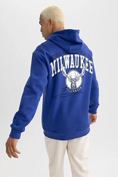 DeFacto NBA Milwaukee Bucks Толстовка з капюшоном і принтом на спині - A7275ax23au