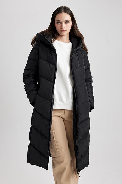 DeFacto Thermoisolierte lange Pufferjacke – Kapuzenpullover, Parka A3174ax23wn