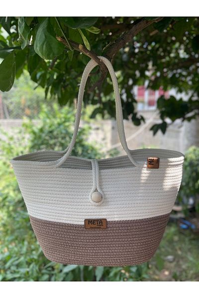 Metasupla Τσάντα παραλίας Unisex Jute And Straw Look - Shoulder Bag, Vegan Bag