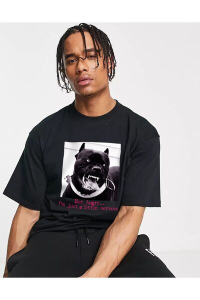 Ghedto Tricou unisex Angry Oversize negru