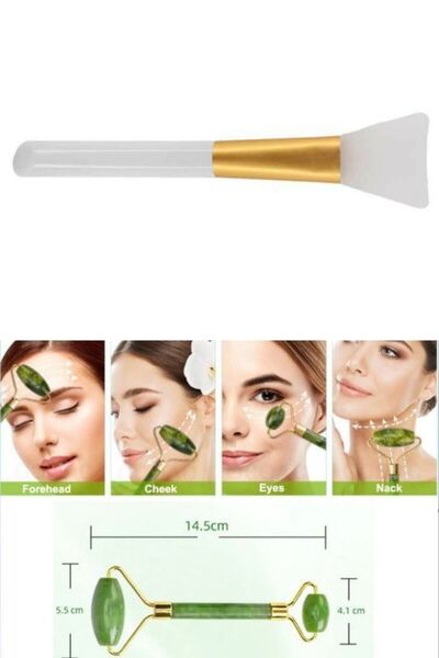 Yayke Double Sided Jade and Face Mask - Applying and Peeling Apparatus, Plastic Tip Mask Brush