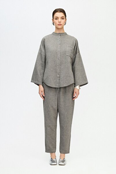 İKİKIZ Judge Collar Gray Shirt