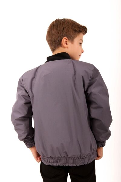 Perendi Boy's Anthracite Bomber Jacket - Wide Pocket Detail