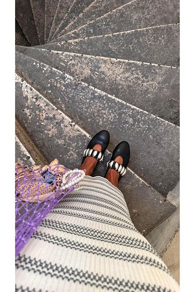 Eataly Shoes Balerini Gia cu cataramă neagră argintie
