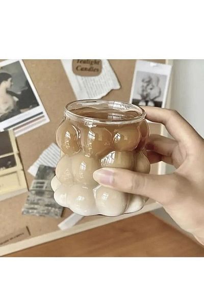 HİROS'H Grape Cups Bead Shaped Heat Resistant Borosilicate Cup |   Coffee and Presentation Cup Cocoon Gift