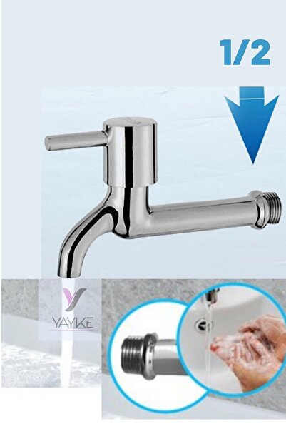 Yayke Çubuk Kol Aç Kapa Tek Girişli Banyo Tuvalet Bahçe Musluğu (pirinç)