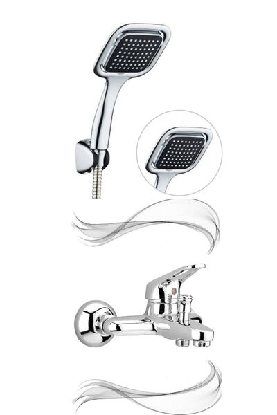 Yayke Aç Kapa Mix Banyo Bataryası Başlık Mafsallı Duş Başlığı Örgülü Spiral D...