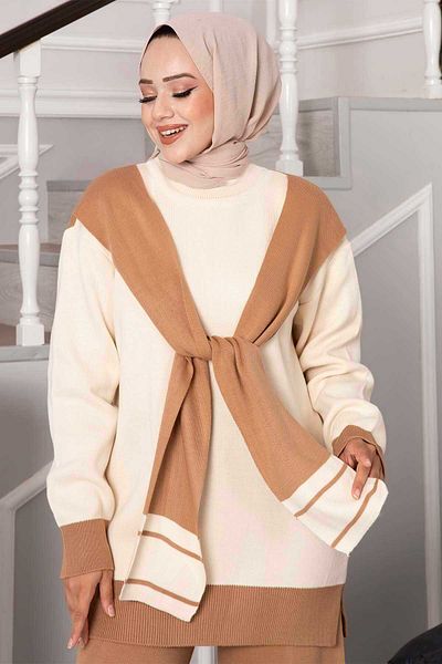 EBRUTESETTÜR Double Knitwear Set with Scarf