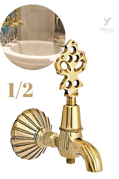 Yayke Osmanlı Muslugu Tarıhı Cesme Hamam Kurna Lavabo Banyo Bahce Musluğu 1. Kalite Sarı