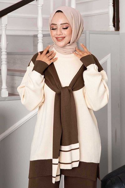 EBRUTESETTÜR Double Knitwear Set with Scarf