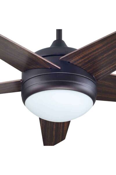 Kaşkar / Taflan Kaşkar Taflan F52204 Ahşap Kahverengi 5 Kanatlı Lambalı Avizeli Uzaktan Kumandalı Tavan Vantilatörü