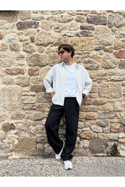 SAVA Long Sleeve White Striped Modal Shirt