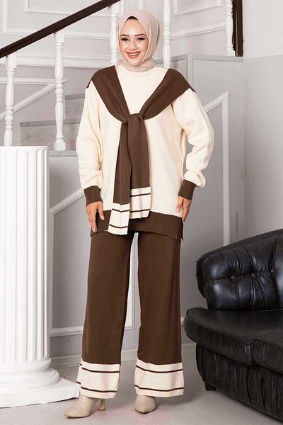 EBRUTESETTÜR Double Knitwear Set with Scarf