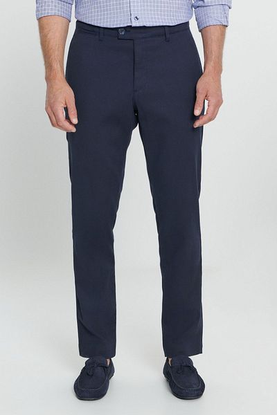 AC&Co / Altınyıldız Classics Navy Blue Comfort Fit Men's Trousers - Relaxed Fit, Side Pockets and Elastic Waist