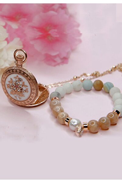 ALYA BUTİK Gizli Cevşen Kolye Ve Doğal Taşlı Bileklik Anı Seti