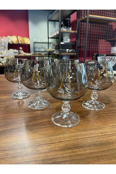 Bohemia OKYAY HOME BOHEMIA CRYSTAL BOHEMIA 6 LI 250 CC CRYSTAL COFFEE SIDE WATER GLASS SMOKED